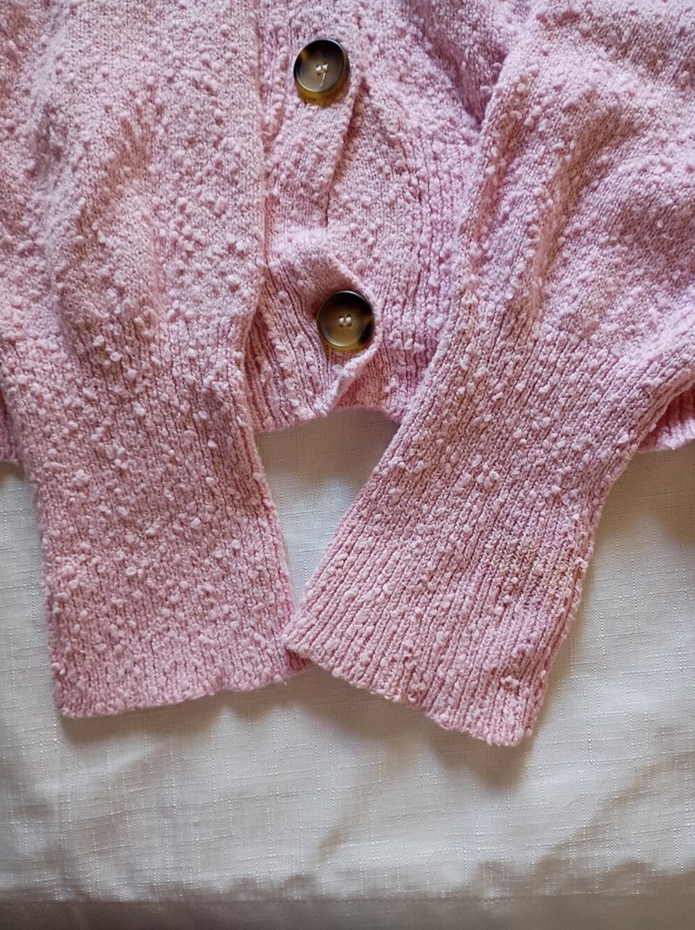 Free  People Oversize  Pink Textured Button-Front Cardigan Size M - Picture 15 of 15